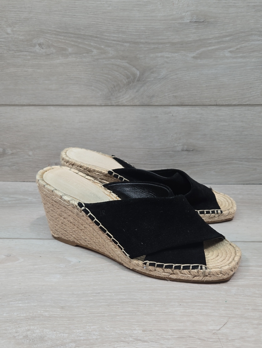 Banana Republic Women Crisscross Leather Espadrille Wedge Open Toe Sz 7.5M